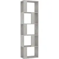 vidaXL Boekenkast/kamerscherm 45x24x159 cm bewerkt hout betongrijs