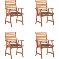 vidaXL Tuinstoelen 4 st met kussens massief acaciahout