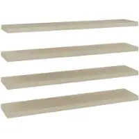 vidaXL Wandschappen zwevend 4 st 120x23,5x3,8 cm MDF eikenkleurig