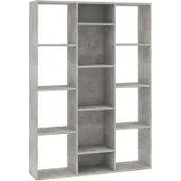 vidaXL Kamerscherm/boekenkast 100x24x140 cm bewerkt hout betongrijs