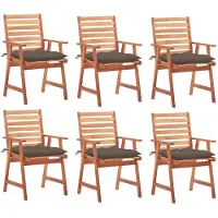 vidaXL Tuinstoelen 6 st met kussens massief acaciahout