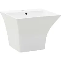 vidaXL Wasbak wandgemonteerd 500x450x410 mm keramiek wit