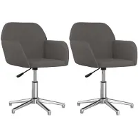 vidaXL Eetkamerstoelen draaibaar 2 st stof donkergrijs