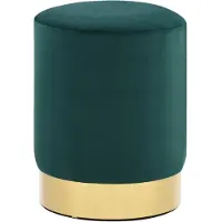 vidaXL Kruk fluweel 28 x 36 cm donkergroen en goudkleurig