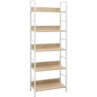 vidaXL Boekenkast 5 schappen 60x27,6x158,5 cm bewerkt hout eikenkleur