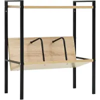 vidaXL Boekenkast 2 schappen 52x28x59 cm bewerkt hout zwart en eiken