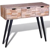 vidaXL Wandtafel met 3 lades gerecycled teakhout