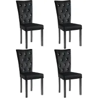 vidaXL Eetkamerstoelen fluweel zwart 4 st online kopen