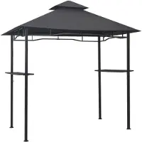 vidaXL BBQ-paviljoen, 240x150x255 cm, antraciet, staal