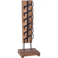 vidaXL Wijnrek voor 6 flessen 35x35x100 cm massief teakhout