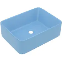 vidaXL Wastafel 41x30x12 cm keramiek mat lichtblauw