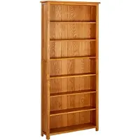 vidaXL Boekenkast met 7 schappen 90x22,5x200 cm massief eikenhout