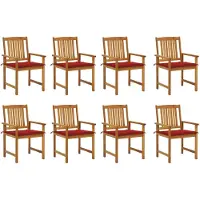 vidaXL Tuinstoelen 8 st met kussens massief acaciahout