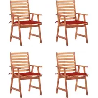 vidaXL Tuinstoelen 4 st met kussens massief acaciahout