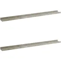 vidaXL Wandschappen 2 st 100x9x3 cm betongrijs