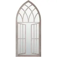 vidaXL Tuinspiegel 100x45 cm ijzer zandkleurig