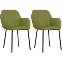 vidaXL Eetkamerstoelen 2 st fluweel lichtgroen