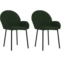vidaXL Eetkamerstoelen 2 st fluweel donkergroen