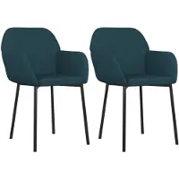 vidaXL Eetkamerstoelen 2 st fluweel blauw