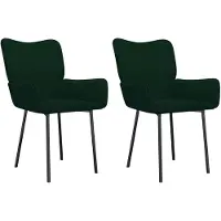 vidaXL Eetkamerstoelen 2 st fluweel donkergroen