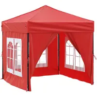 vidaXL Partytent inklapbaar met zijwanden 2x2 m rood