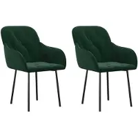 vidaXL Eetkamerstoelen 2 st fluweel donkergroen