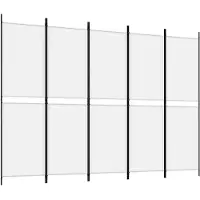 vidaXL Kamerscherm met 5 panelen 250x180 cm stof wit