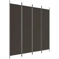 vidaXL Kamerscherm met 4 panelen 200x200 cm stof bruin