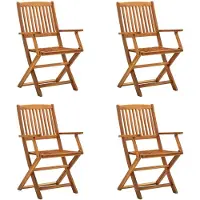 vidaXL Tuinstoelen inklapbaar 4 st massief acaciahout