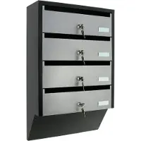 Profirst Brievenbussysteem Quattro voor 4 adressen Zilver/Zwart