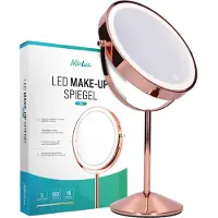 Mirlux Make-up spiegel oplaadbaar rosé 1-10x vergroting