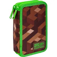 CoolPack - Pennenzak - Pennenetui - pennenetui met accessoires - 3 vakken - City Jungle / Groen en Bruin