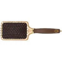 Olivia Garden Expert Care Rectangular Borstel Nylon Bristle Gold and Brown L