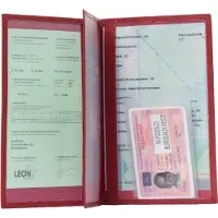 LeonDesign Autopapieren mapje - Compact - Leer - Bordeaux rood