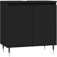 vidaXL Badkastje, zwart, 58x33x60 cm, van houtvezel