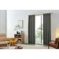 Larson - Velvet Gordijnen - 1.4m x 2.5m - Ringen - Donkergrijs