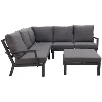 Van der Garde Tuinmeubelen Rockford/Atlanta loungeset antraciet - 5-delig