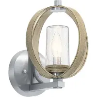 Kichler LED Wand Buitenlamp Grand Bank | 1X E14 Max 40W | IP44 | Dimbaar | Distressed Antique Grey & Brushed Aluminium