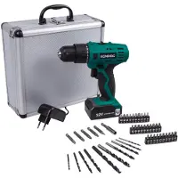 Vonroc Accuboormachine 12V | Incl. accu en 46 accessoires - met koffer