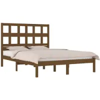 vidaXL Bedframe massief grenenhout honingbruin 200x200 cm