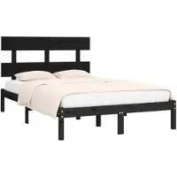 vidaXL Bedframe massief hout zwart 200x200 cm