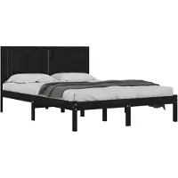 vidaXL Bedframe massief grenenhout zwart 200x200 cm