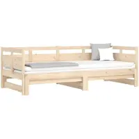 vidaXL Slaapbank uitschuifbaar massief grenenhout 2x(90x190) cm