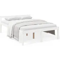 vidaXL Seniorenbed, wit, 120x190 cm, massief grenenhout