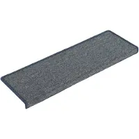 vidaXL Trapmatten 15 st 65x21x4 cm lichtgrijs en blauw