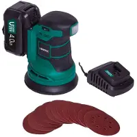 Vonroc Accu schuurmachine 20V - Ø125mm – 4.0Ah | Incl. accu & snellader