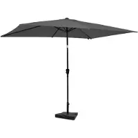 Vonroc Parasol Rapallo 200x300cm – Premium parasol – grijs | Incl. Parasolvoet 20 kg.
