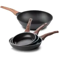 Rosmarino Black Line Koekenpannenset 20/24/28cm + wokpan 30cm