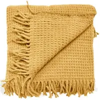 Unique living plaid selien 150x200cm bamboo yellow