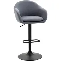 Zenzee Barkruk met voetensteun - Barkrukken - Kruk - Stoelen - Grijs - 54 cm x 54 cm x 112 cm